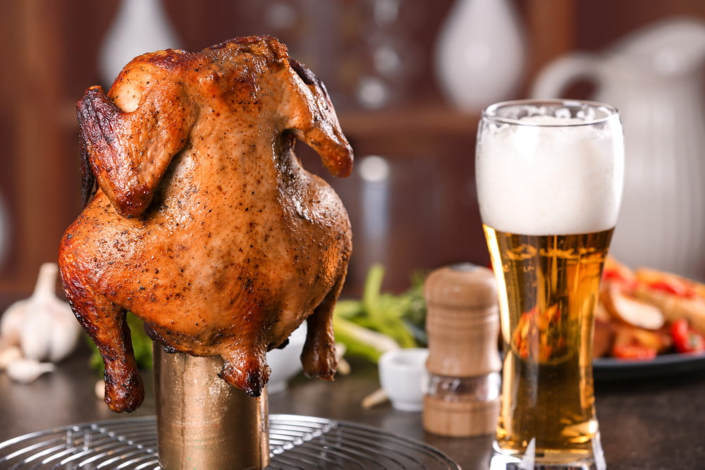 Beer Can Chicken with beer